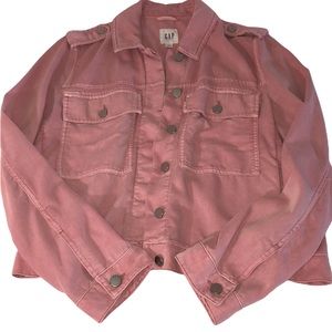Gap Pink Denim Utility Jacket Medium